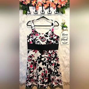 Laura Floral Banded Classic Midi Dress